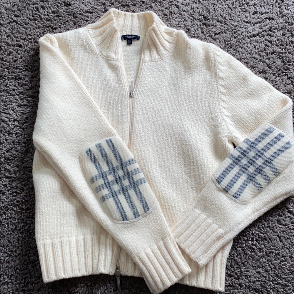 AUTHENTIC BURBERRY plush merino wool zip up